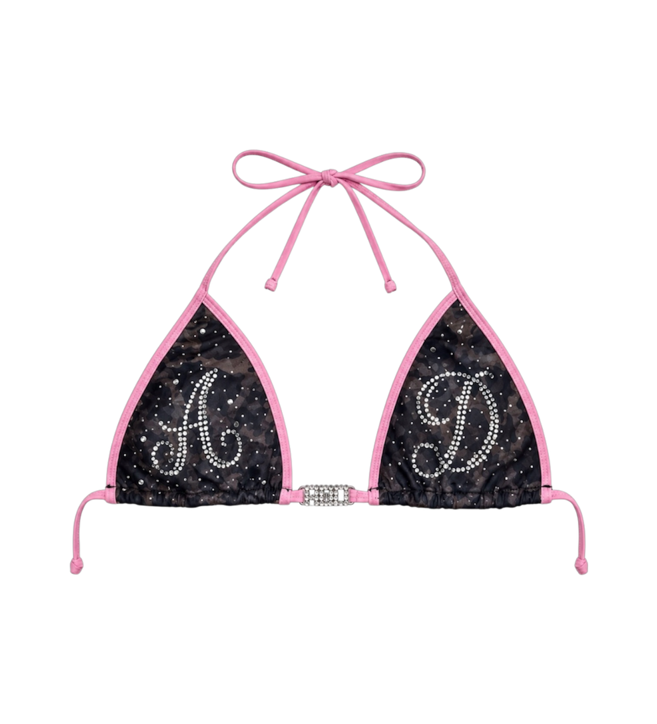 Cheetah Print Rhinestone Bikini Top