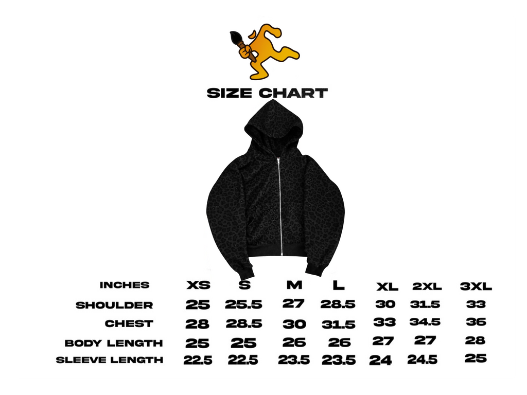 Black “Stardust” Diamond Cheetah Zip-Up