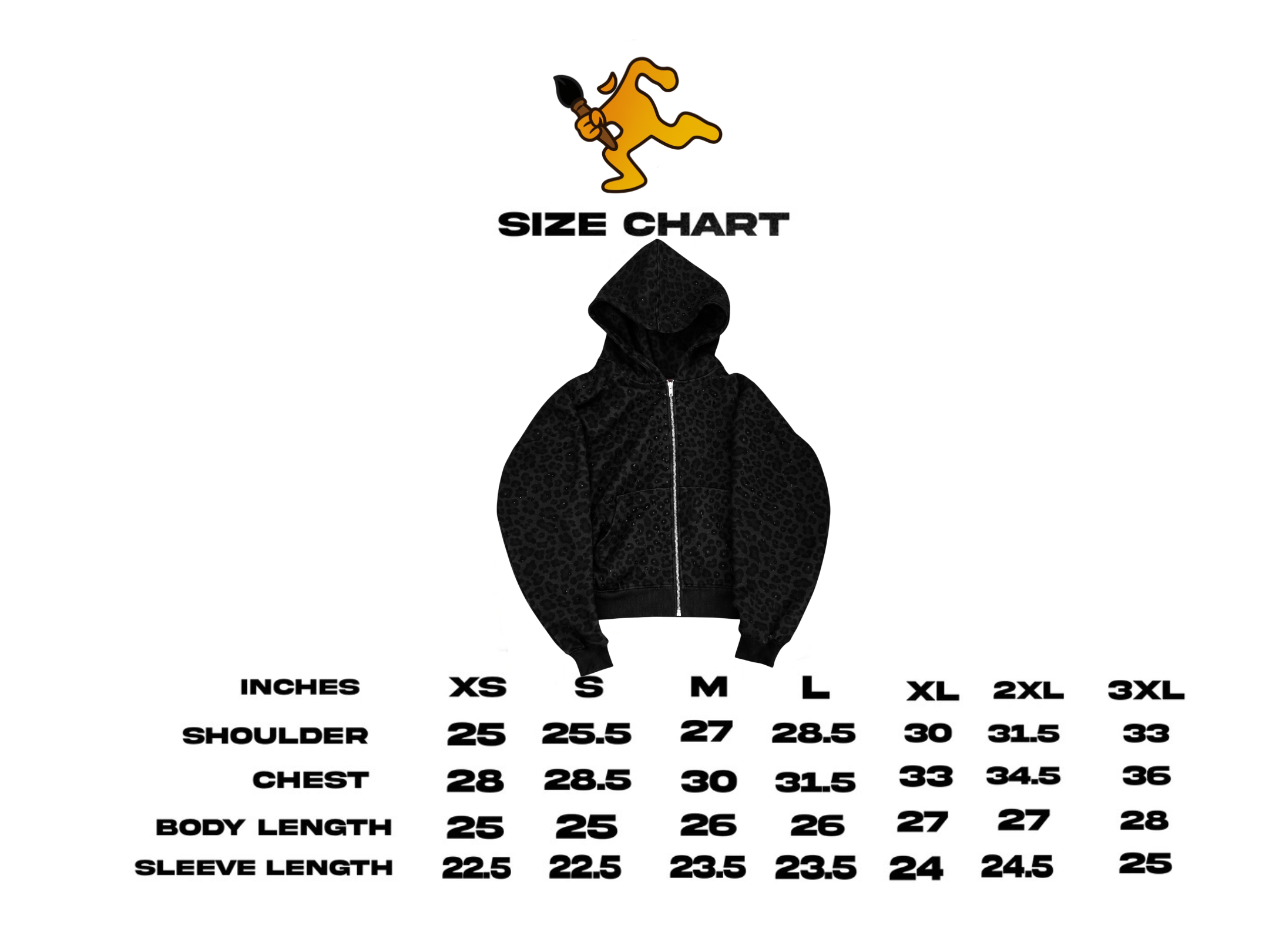 Black “Stardust” Diamond Cheetah Zip-Up