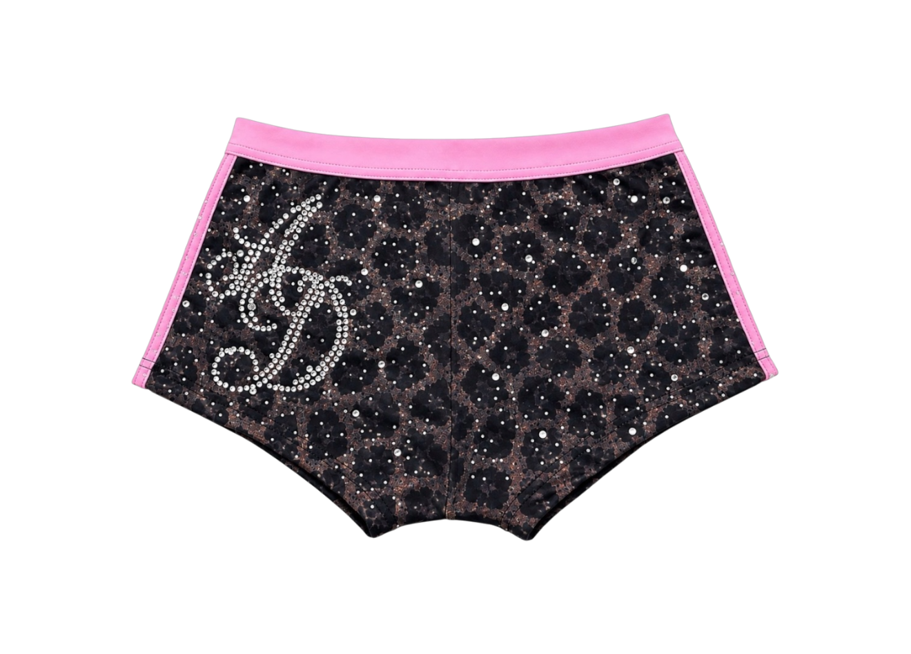 Cheetah Print Rhinestone Bikini Shorts