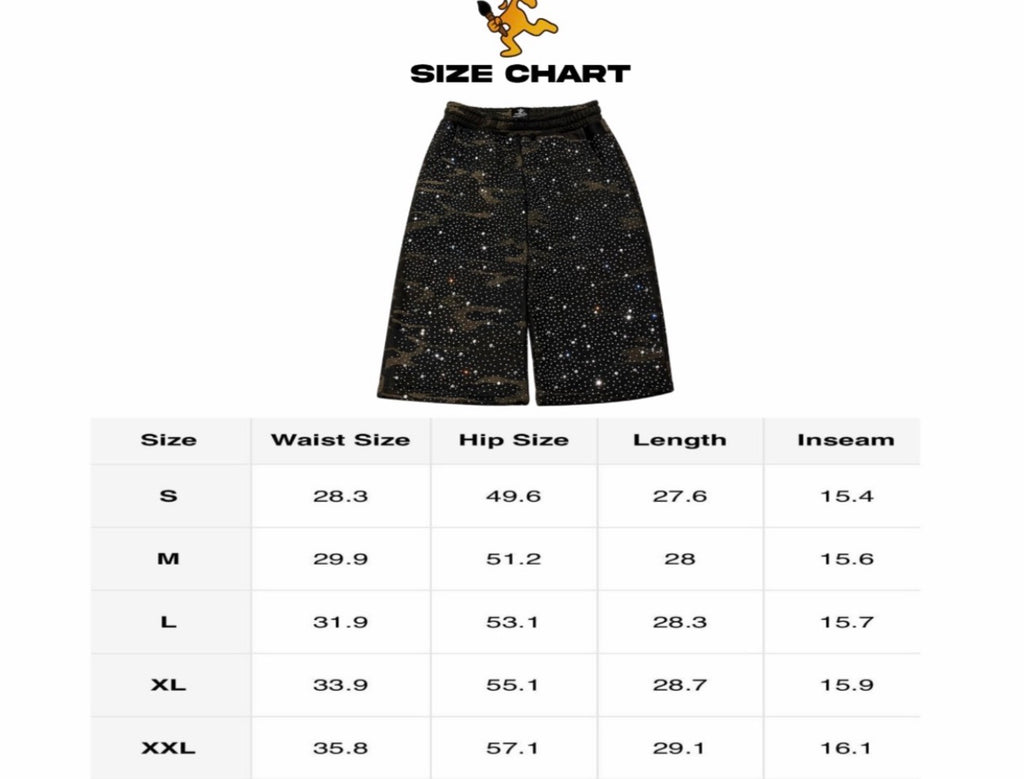 Green “Stardust” Diamond Camouflage Shorts