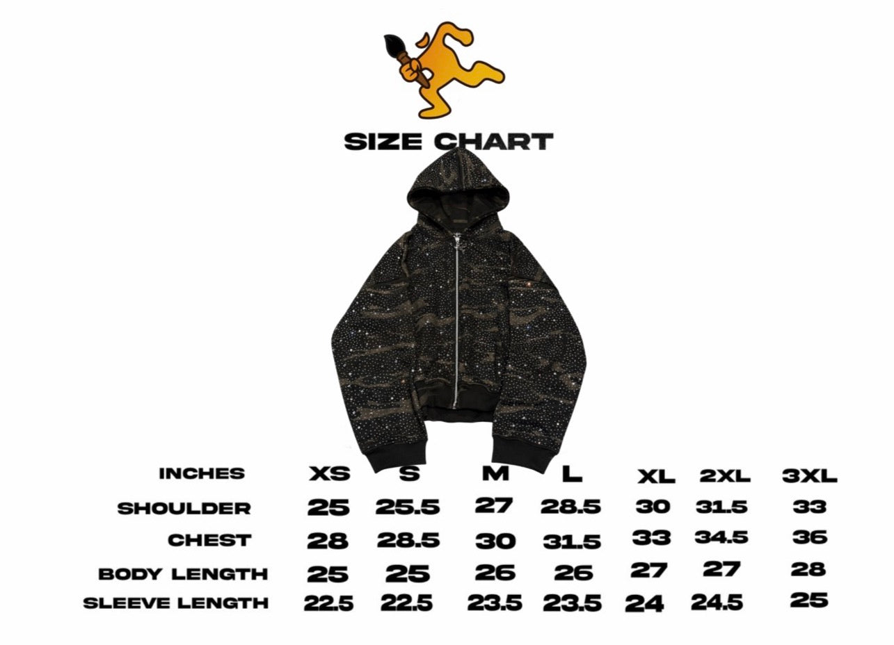 Green “Stardust” Diamond Camouflage Zip-Up