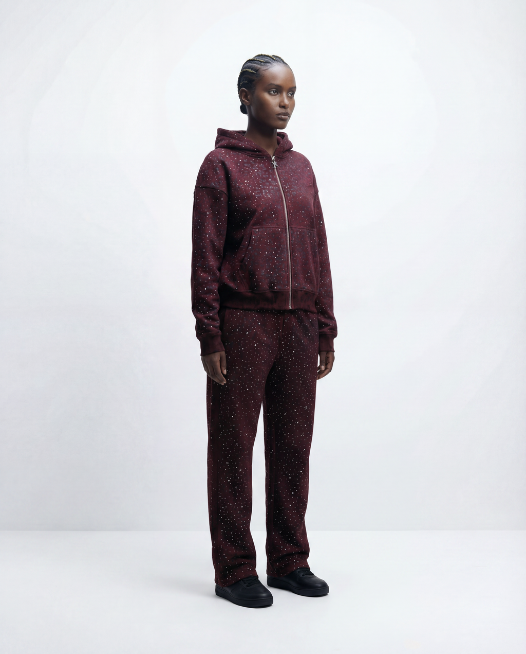 Red “Stardust” Diamond Cheetah Sweatpants