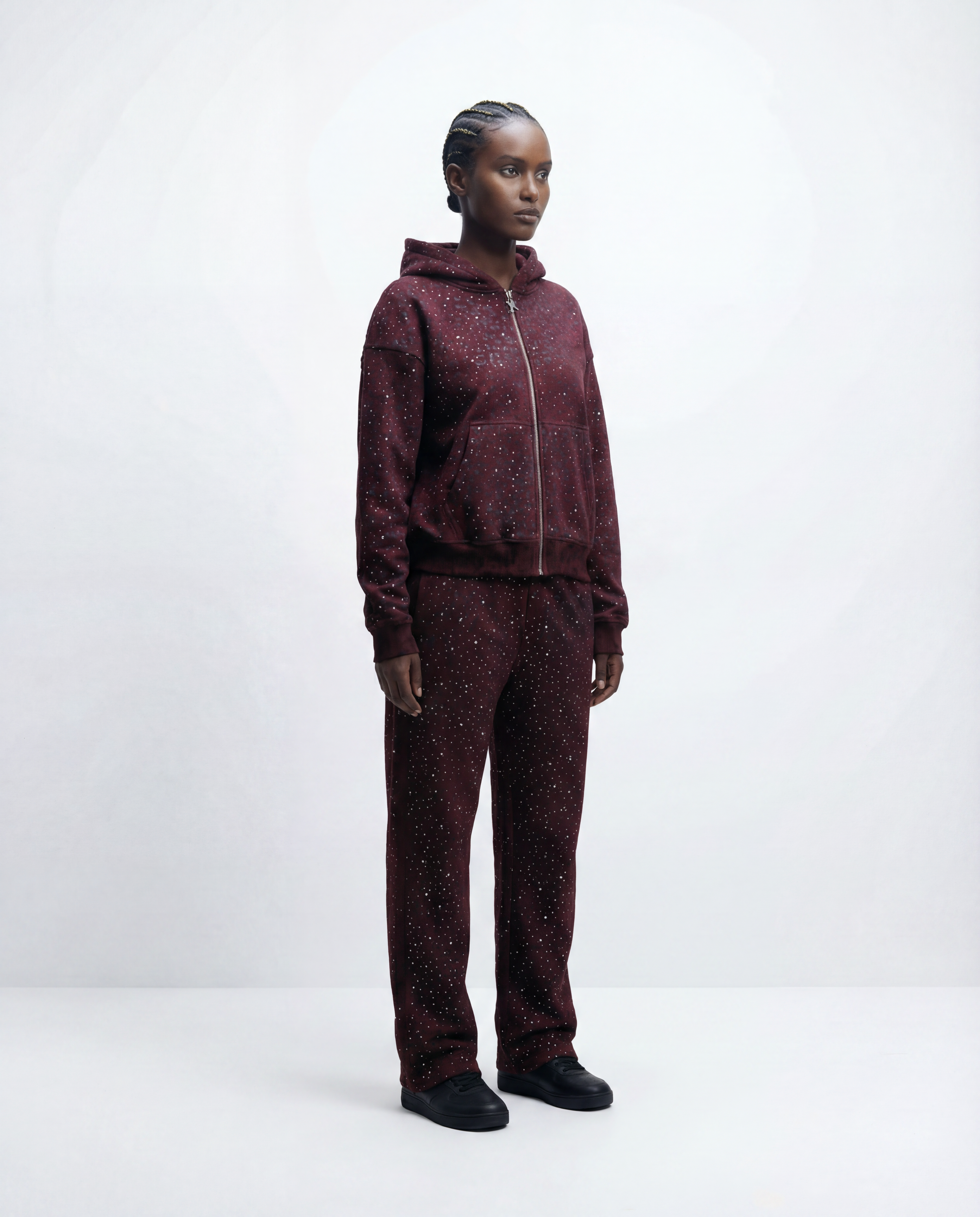 Red “Stardust” Diamond Cheetah Sweatpants
