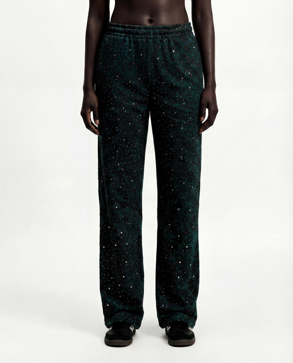 Turquoise “Stardust” Diamond Cheetah Sweatpants
