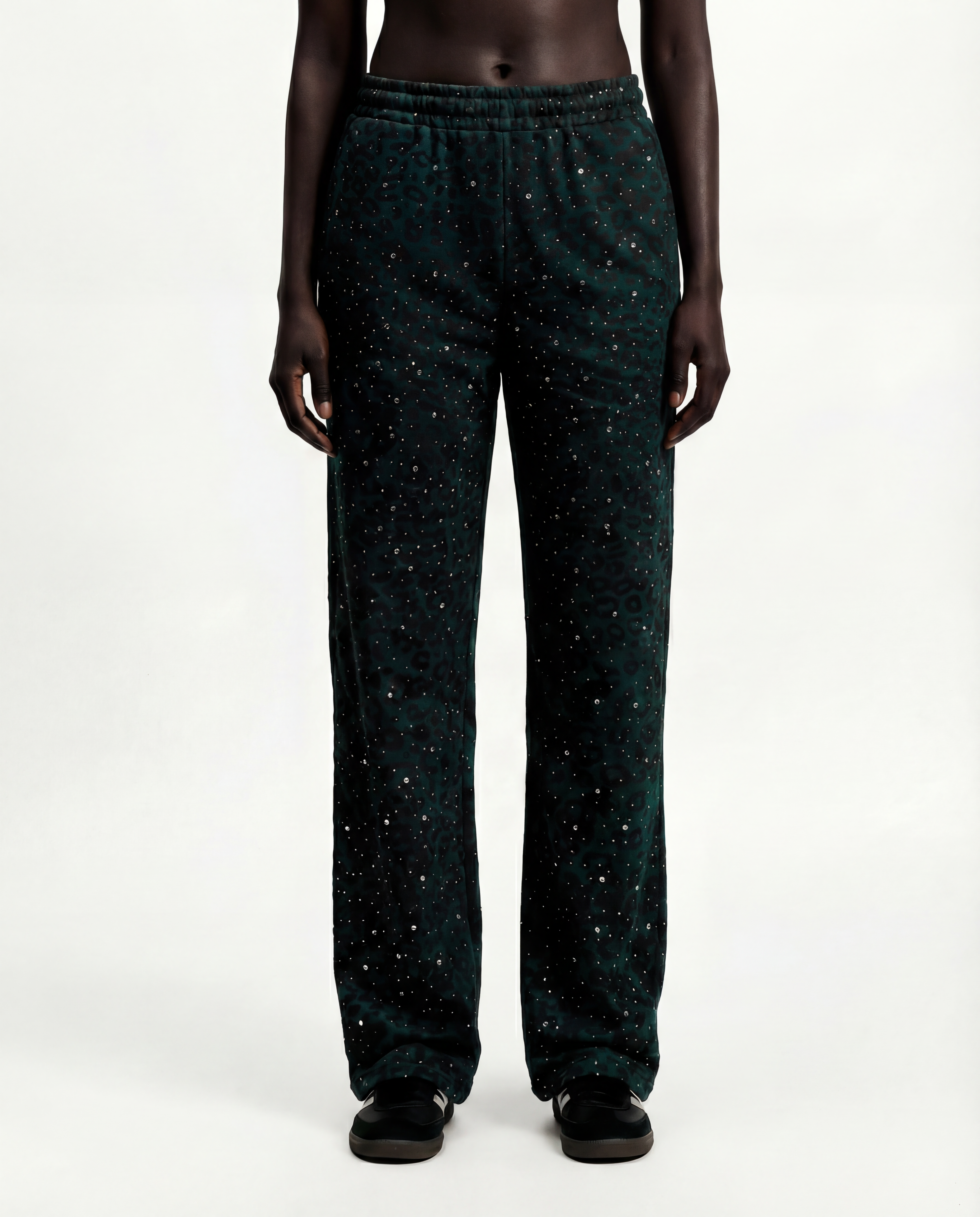 Turquoise “Stardust” Diamond Cheetah Sweatpants