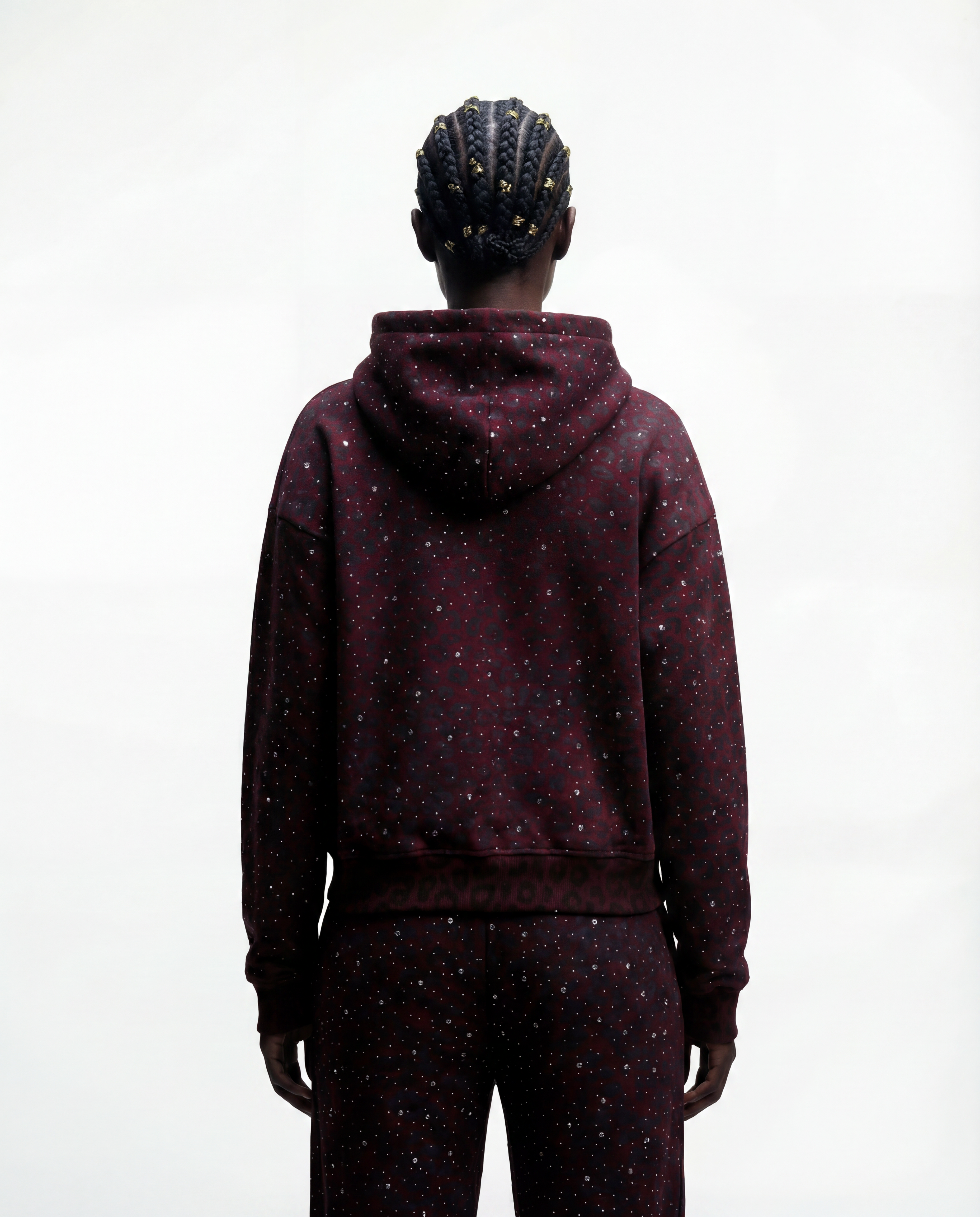 Red “Stardust” Diamond Cheetah Zip-Up