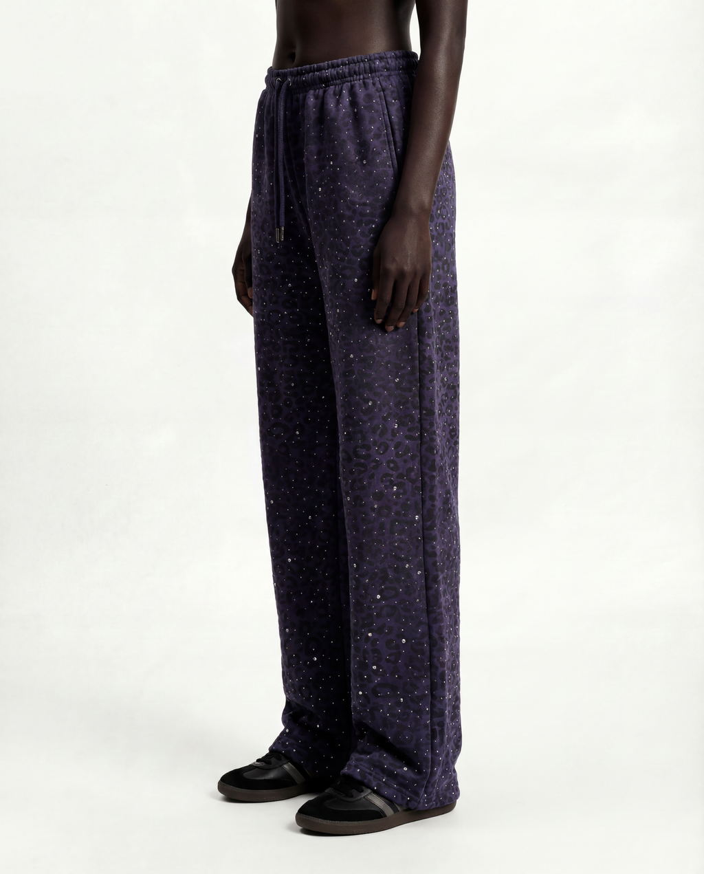 Purple “Stardust” Diamond Cheetah Sweatpants