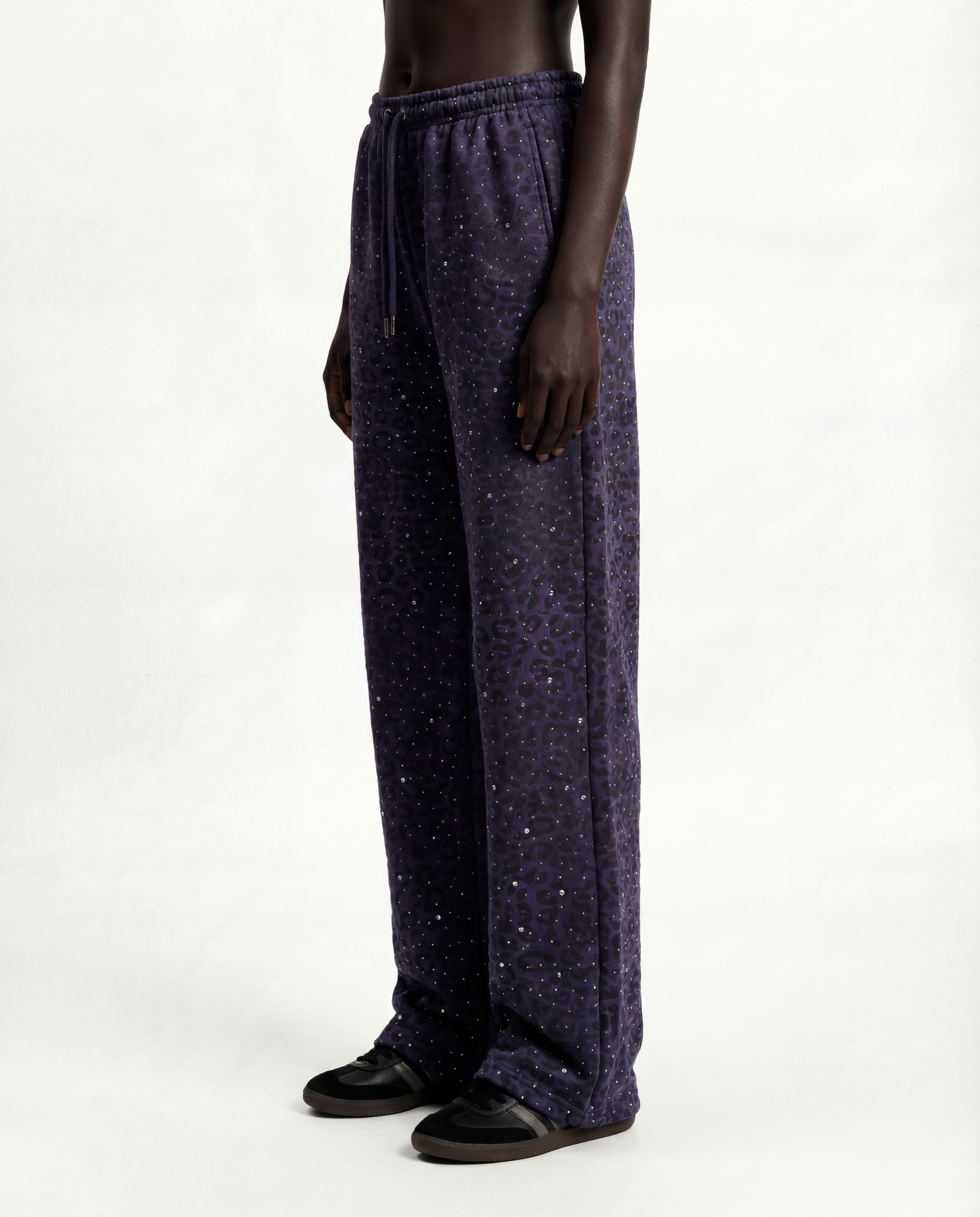 Purple “Stardust” Diamond Cheetah Sweatpants