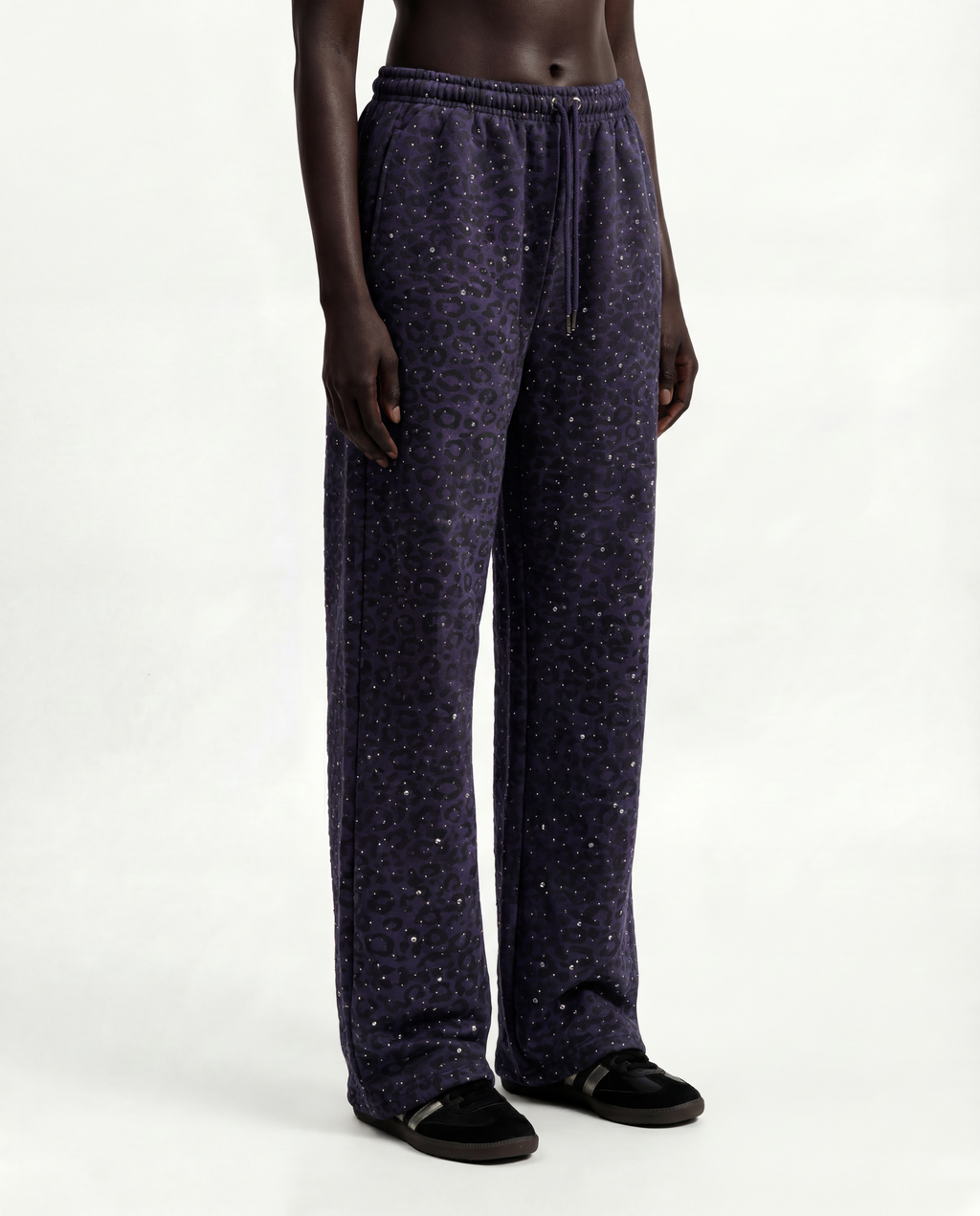 Purple “Stardust” Diamond Cheetah Sweatpants