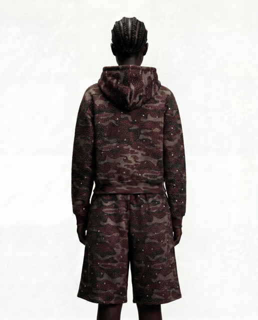 Pink “Stardust” Diamond Camouflage Zip-Up