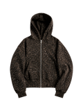 Brown “Stardust” Diamond Cheetah Zip-Up