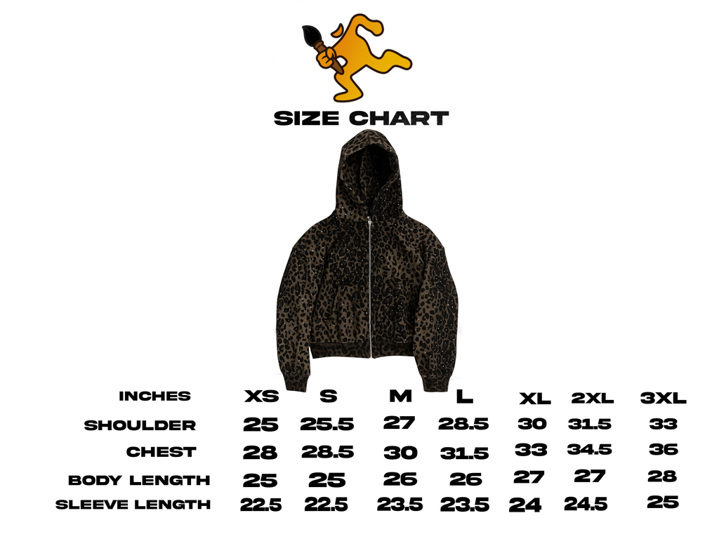 Brown “Stardust” Diamond Cheetah Zip-Up