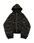 Green “Stardust” Diamond Camouflage Zip-Up