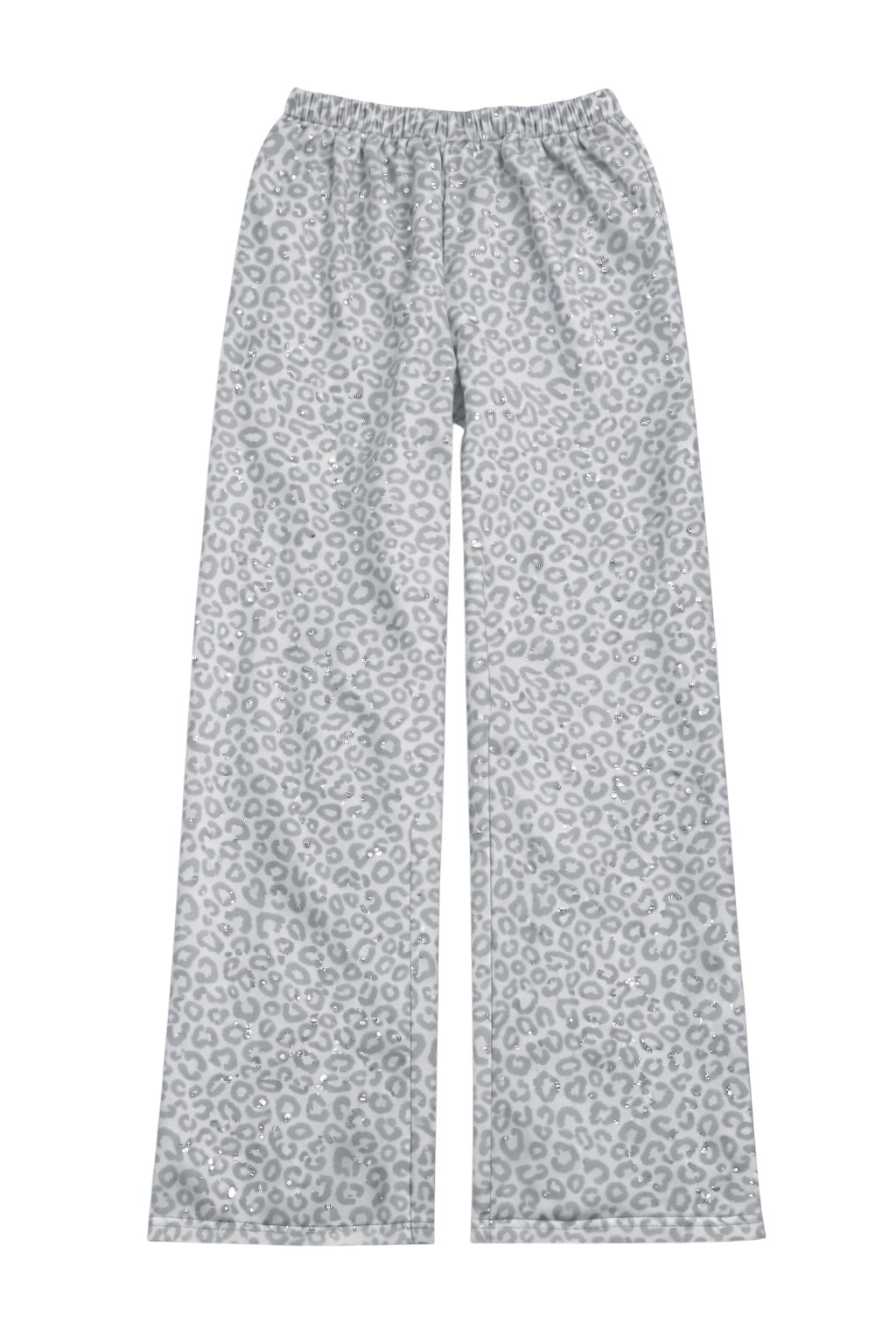 White “Stardust” Diamond Cheetah Sweatpants
