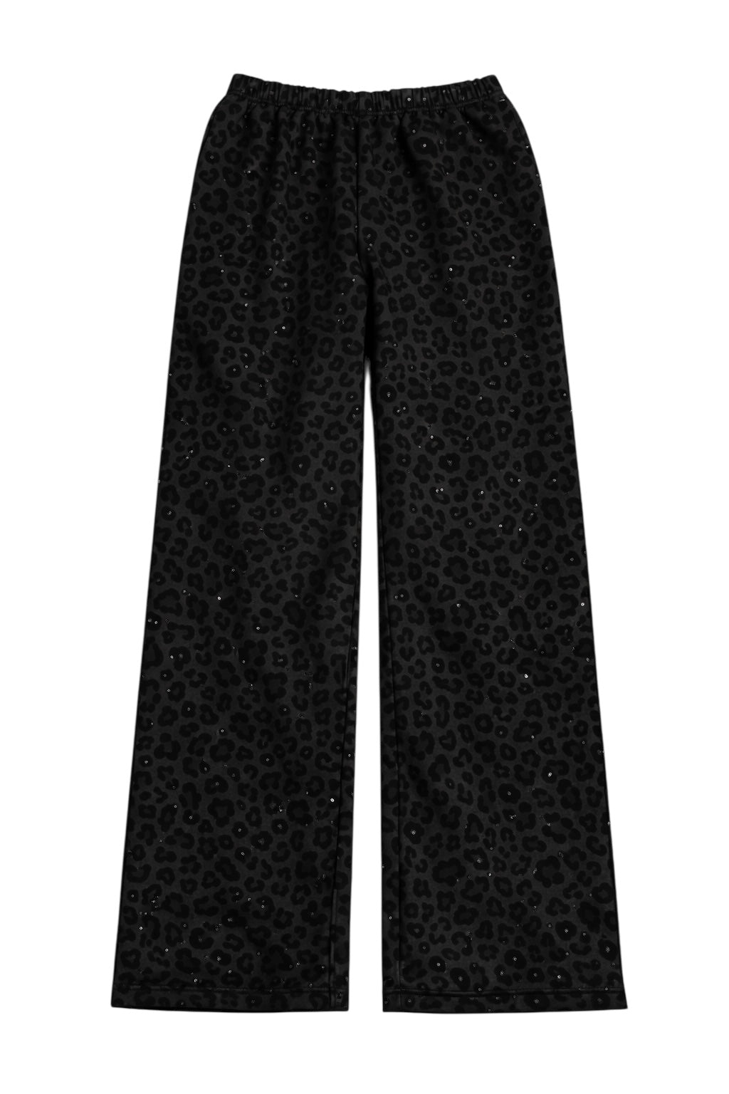 Black “Stardust” Diamond Cheetah Sweatpants