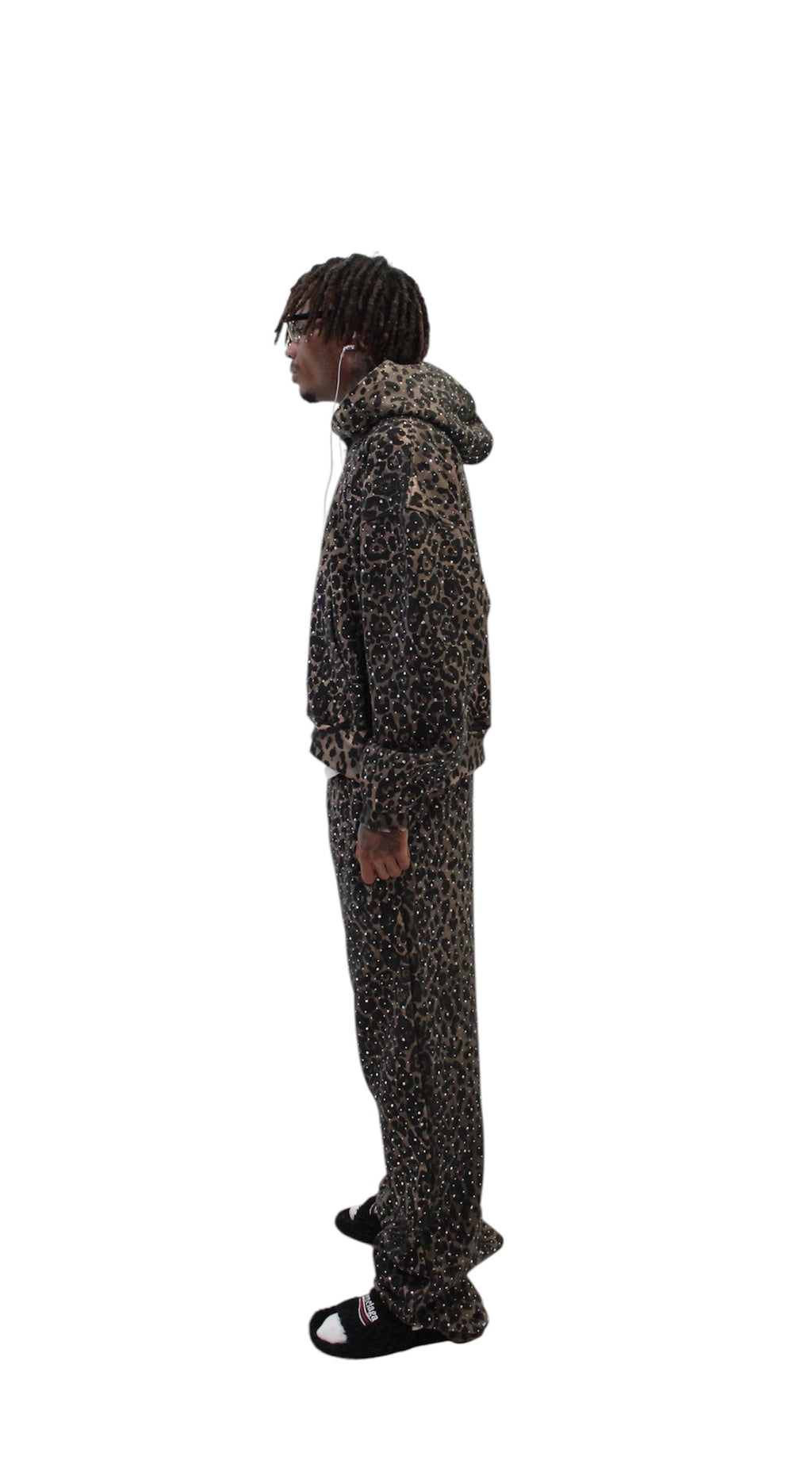 Brown “Stardust” Diamond Cheetah Zip-Up