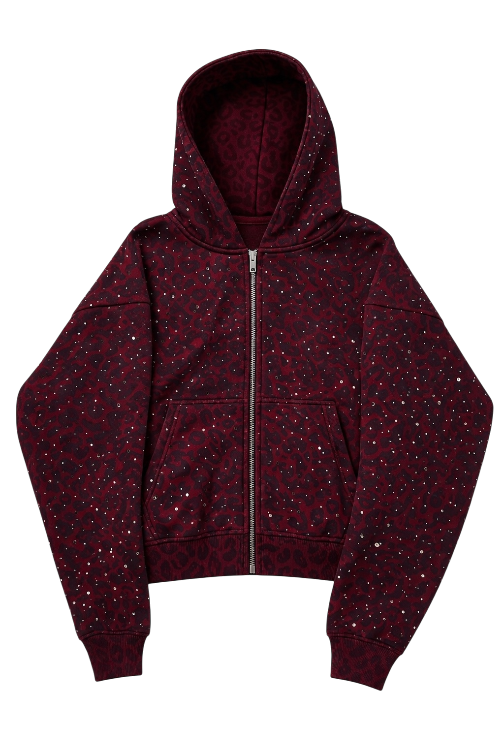 Red “Stardust” Diamond Cheetah Zip-Up